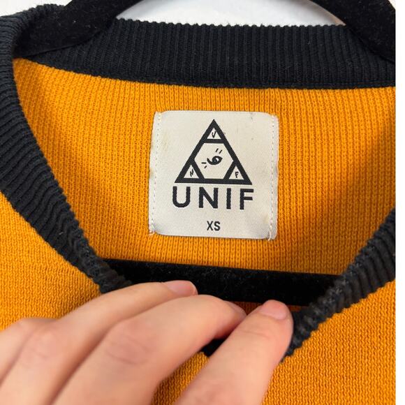 UNIF Randall Color Block Crewneck Varsity Pullover Sweater XS - Picture 3 of 4